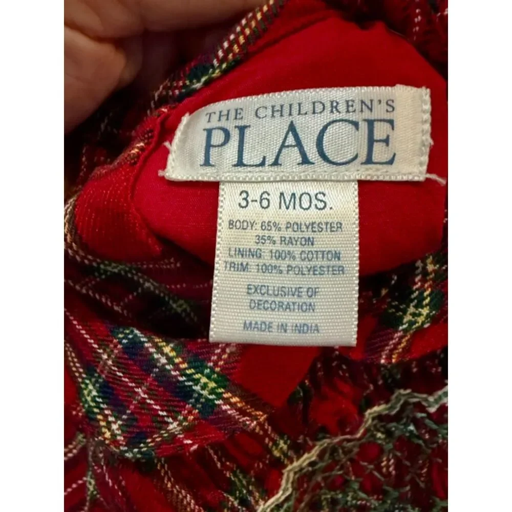 Vintage 3-6 mo smocked plaid holiday dress